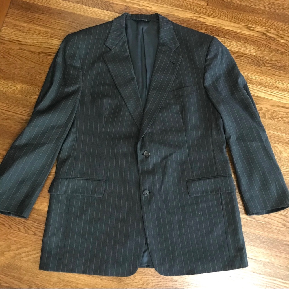 Vintage BURBERRY men’s suit coat jacket 44L wool blazer